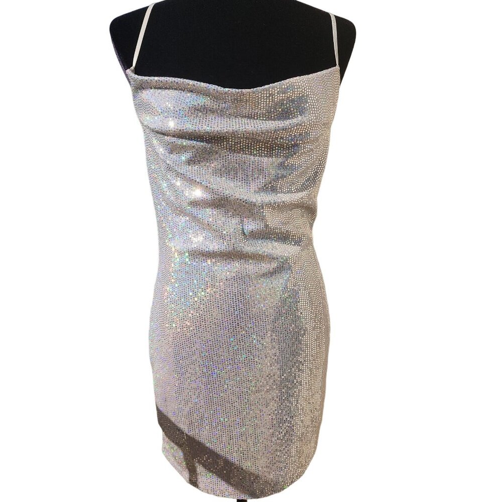 💎🎉♛⚜ Sparkly Dazzling Embellished Shimmering Party Holiday Cocktail Sexy Dress - Picture 2 of 15